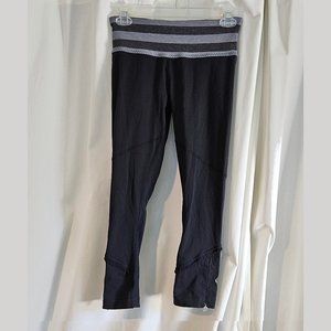 Lululemon Gray and Black Capri Pants - Zipper/Ruffle Ankles - Size 4